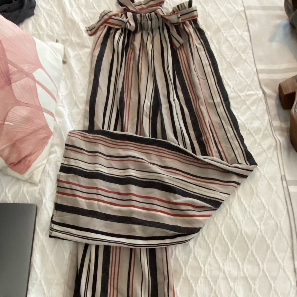 Striped fabric pants